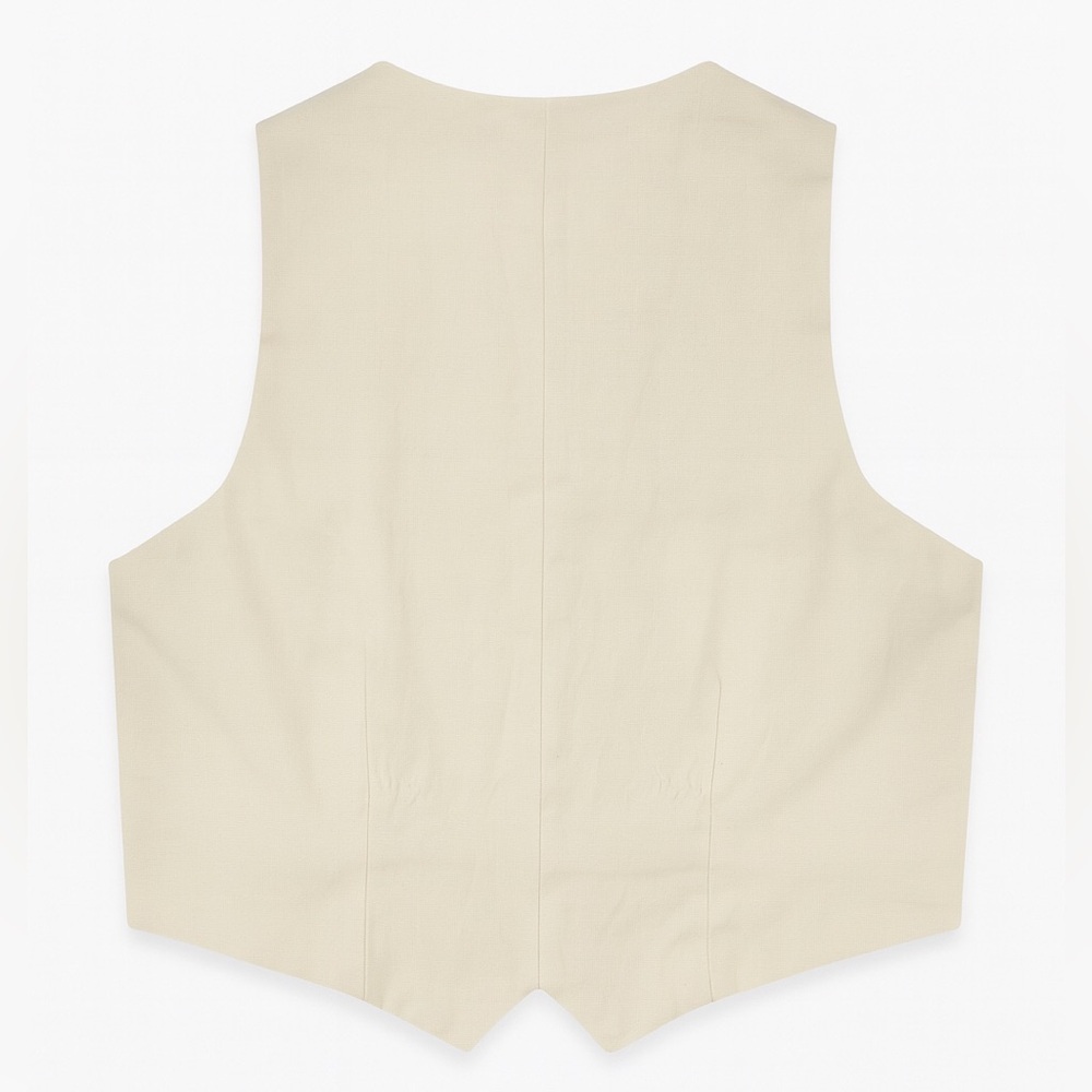 American Eagle Linen-Blend Button Vest Top Beige Size M Style 1383-3500 - Picture 10 of 10